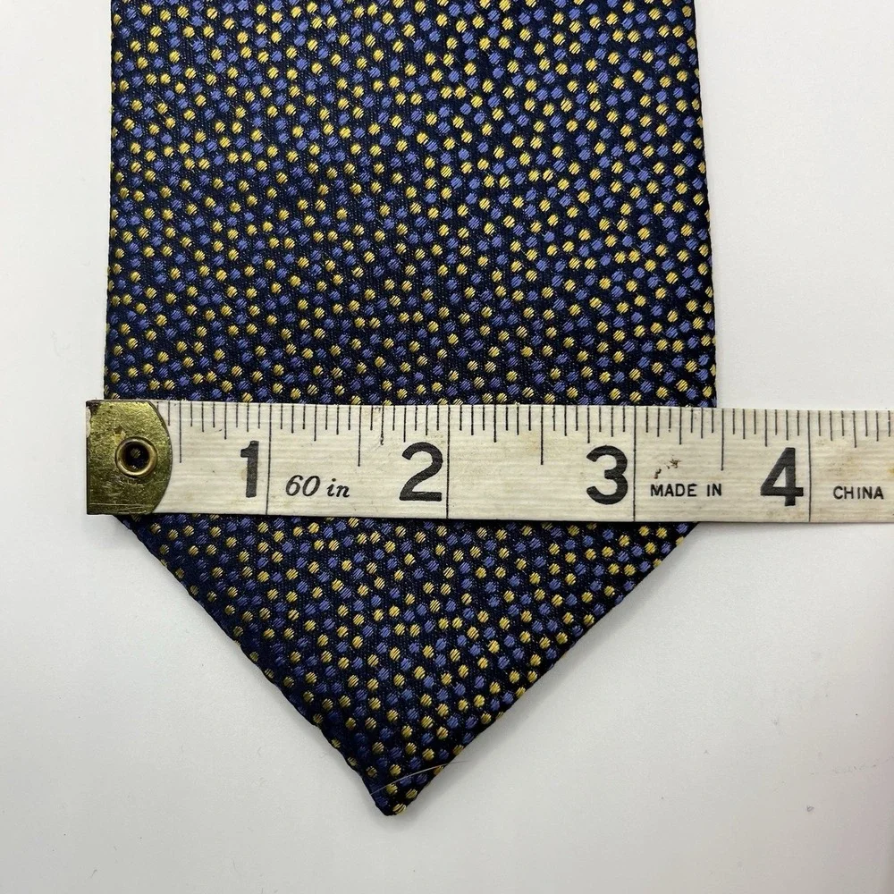CHARLES‎ TYRWHITT Silk Tie Navy Blue w/tiny  Multicolor Dots